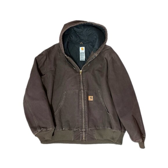 Carhartt Other - Vintage Y2K Carhartt J130 DKB Brown Hooded Lined Workwear Jacket Outdoors